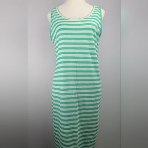 it's striped sleeveless maxi dress, Sz L (PTP 19")